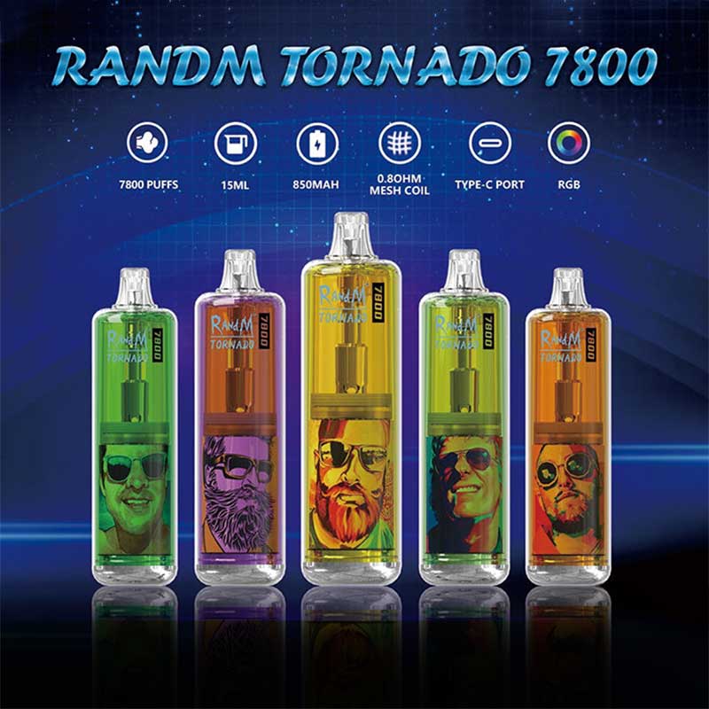 The RandM Tornado 9000 is a disposable vape that can be recharged. It has a sleek design and uses nicotine salt e-juice