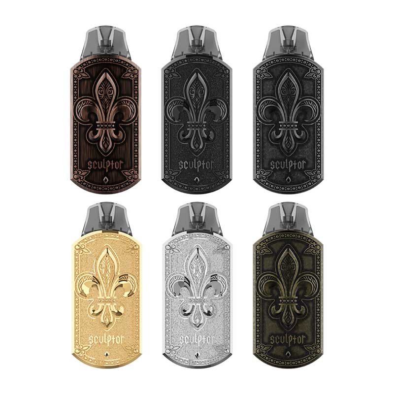 The Sculptor pod system is designed for who prefer the cool style and high quality. It has 6 colors with 370mAh battery and 1.6m e-liquid capacity, matched Easy to refill and capable of holding up to 2ml of your chosen e-liquid, the Sculptor pods are filled from the side. This means you can top up your pod wit