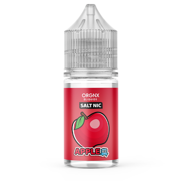 Apple Ice delivers a crisp apple flavored e-liquid with a hints of menthol to create an e-juice that provides an icy-cool apple flavor experience Apple Ice vape juice from ORGNX comes in a medium-sized bottle with a delightful fog base of 70/30 VG/PG, ideal for cloud chasers.
