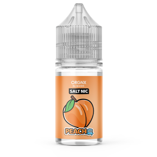 Peach Ice SALT by ORGNX eLiquids takes a reduction of juiced peaches to create a nicotine salt blend treated with a strong serving of Arctic menthol.Peach Ice is ORGNX's delicious creation of a peach flavored e-liquid. Blending juicy sweet peach flavoring with a hints of menthol